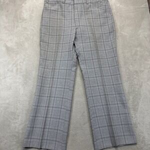 Vintage Montgomery Ward Slacks Mens 40x30 Gray Plaid Dress Straight Leg Trousers